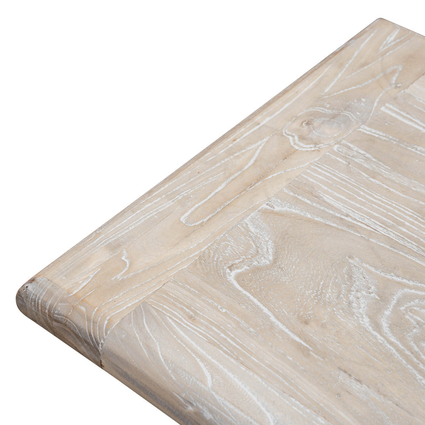 2m Reclaimed ELM Wood Bench - White Washed - View 7