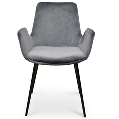 CDC2391-SE - Dining Chair - Dark Grey Velvet (Set of 2)