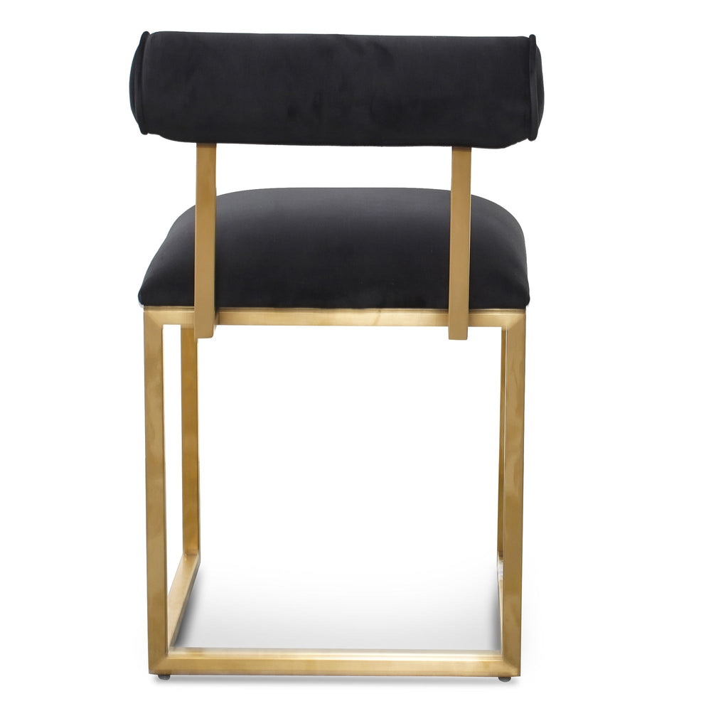 Occasional Chair In Black Velvet - Brushed Gold Base - View 3