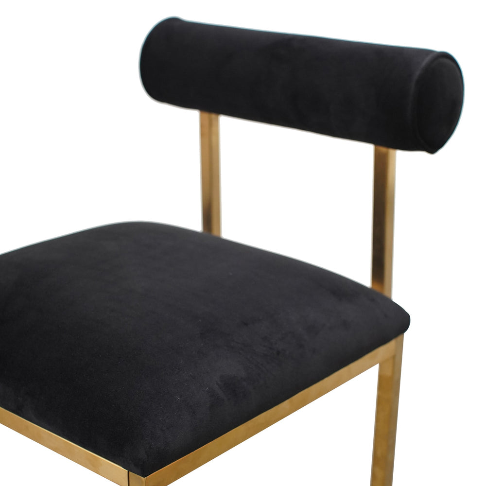 Occasional Chair In Black Velvet - Brushed Gold Base - View 5