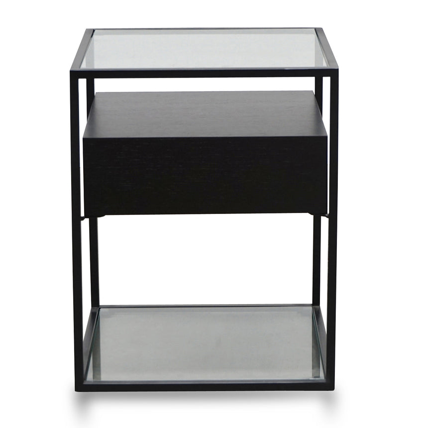 Glass Side Table | Full Black | Myka Home Main image