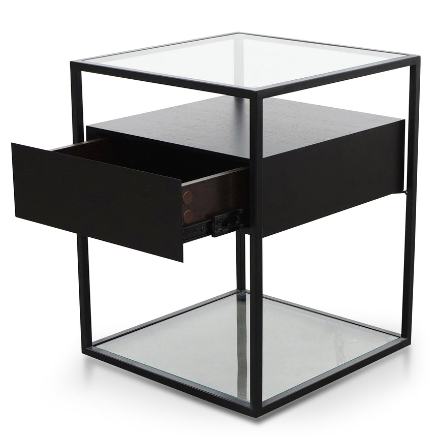 Glass Side Table | Full Black | Myka Home Secondary image