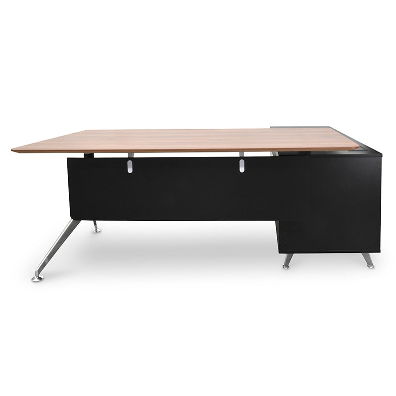 Ex Display - COT202-M 1.95m Executive Office Desk Left Return - Walnut - Black - View 4