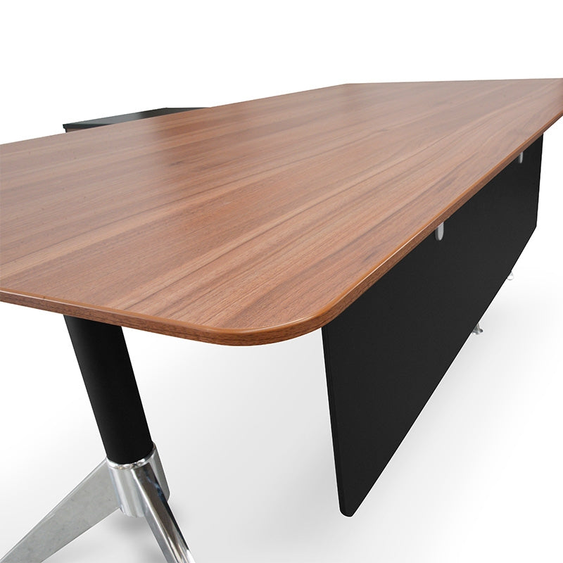 Ex Display - COT202-M 1.95m Executive Office Desk Left Return - Walnut - Black - View 8