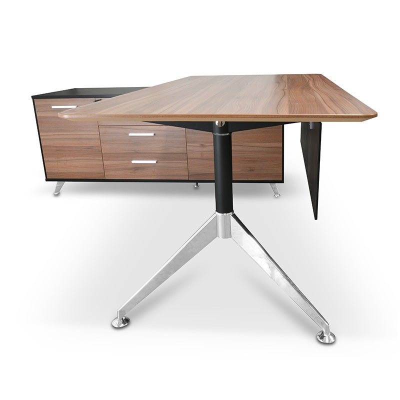 Ex Display - COT202-M 1.95m Executive Office Desk Left Return - Walnut - Black - View 10