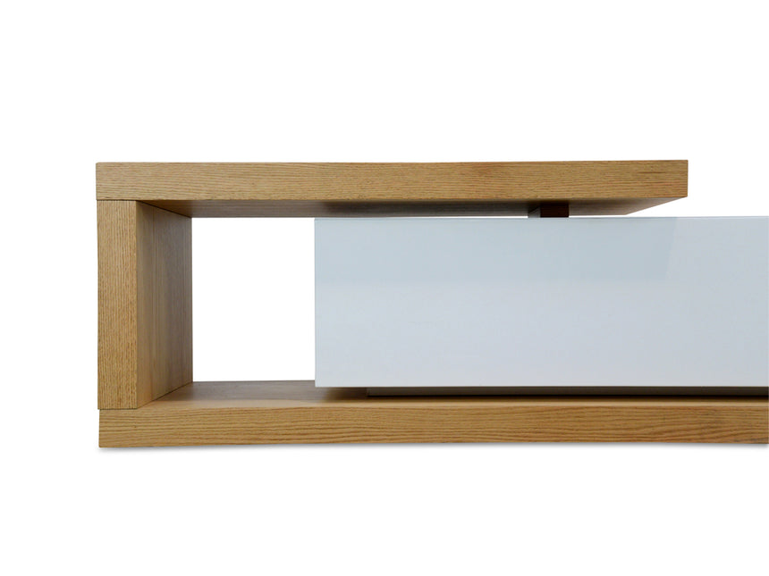 CTV385N-BB 2.4m-3.07m TV Entertainment Unit - Natural - White - View 6