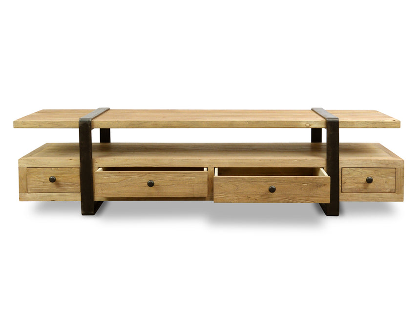 180cm Reclaimed Lowline TV Entertainment Unit - View 3