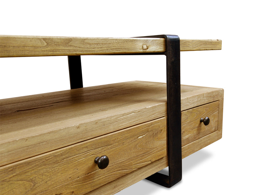 180cm Reclaimed Lowline TV Entertainment Unit - View 4