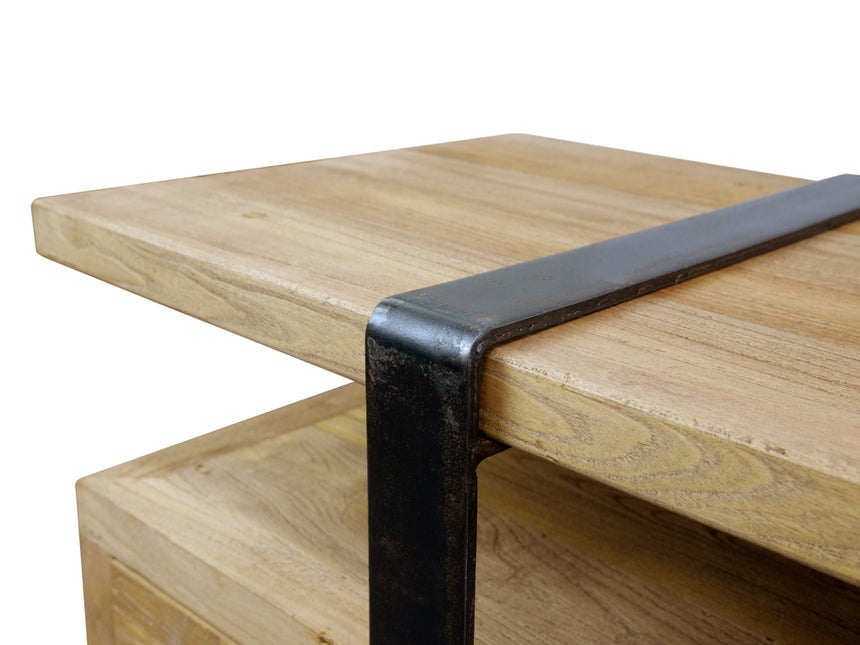 180cm Reclaimed Lowline TV Entertainment Unit - View 6