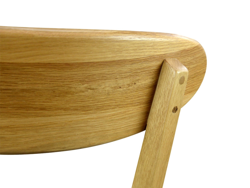 G Dining Chair Solid Natural Oak – Grey Fabric Seat - View 5