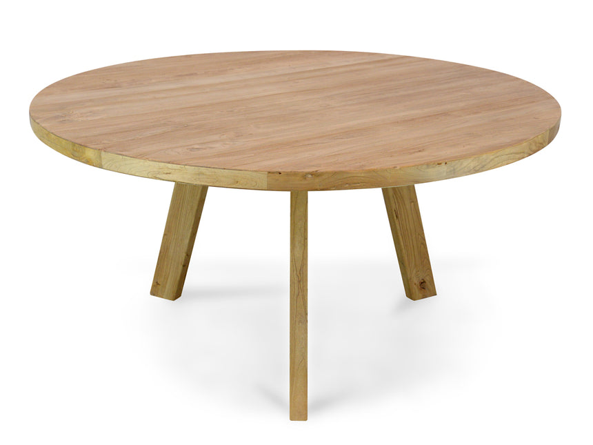 Reclaimed Elm Wood 1.5m Round Dining Table - View 2