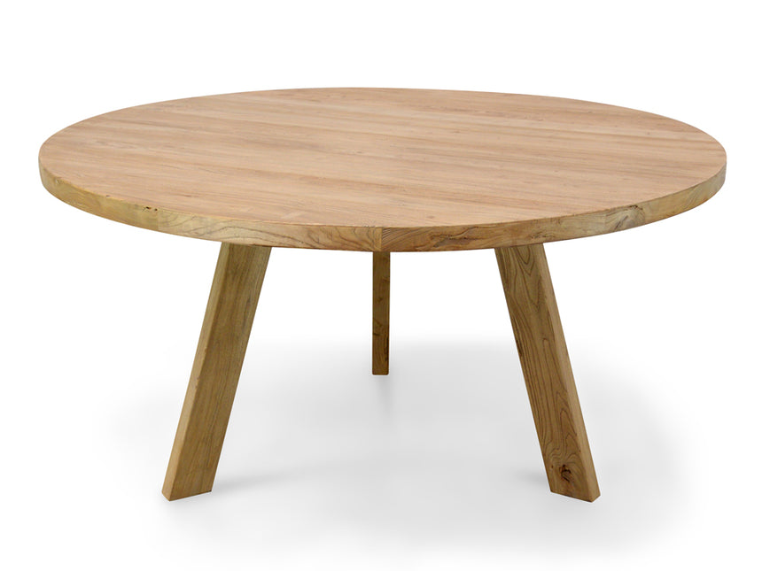 Reclaimed Elm Wood 1.5m Round Dining Table - View 3