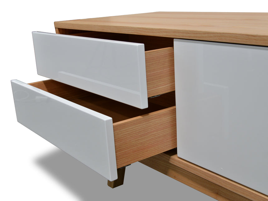 Ex Display - CTV361-BB 1.8m Scandinavian TV Entertainment Unit - Lowline - Natural - View 4