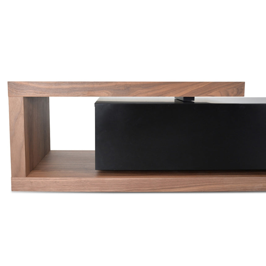 Extendable TV Entertainment Unit | Walnut - Black matt | Myka Home - View 3