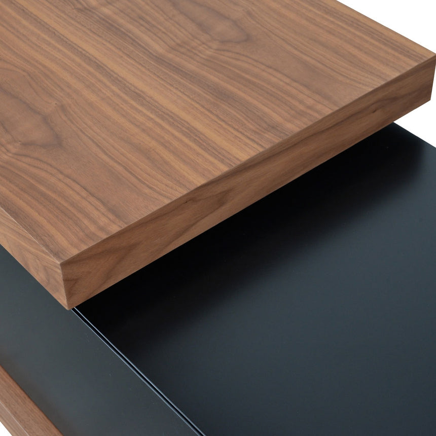 Extendable TV Entertainment Unit | Walnut - Black matt | Myka Home - View 5