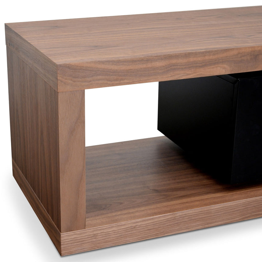 Extendable TV Entertainment Unit | Walnut - Black matt | Myka Home - View 9