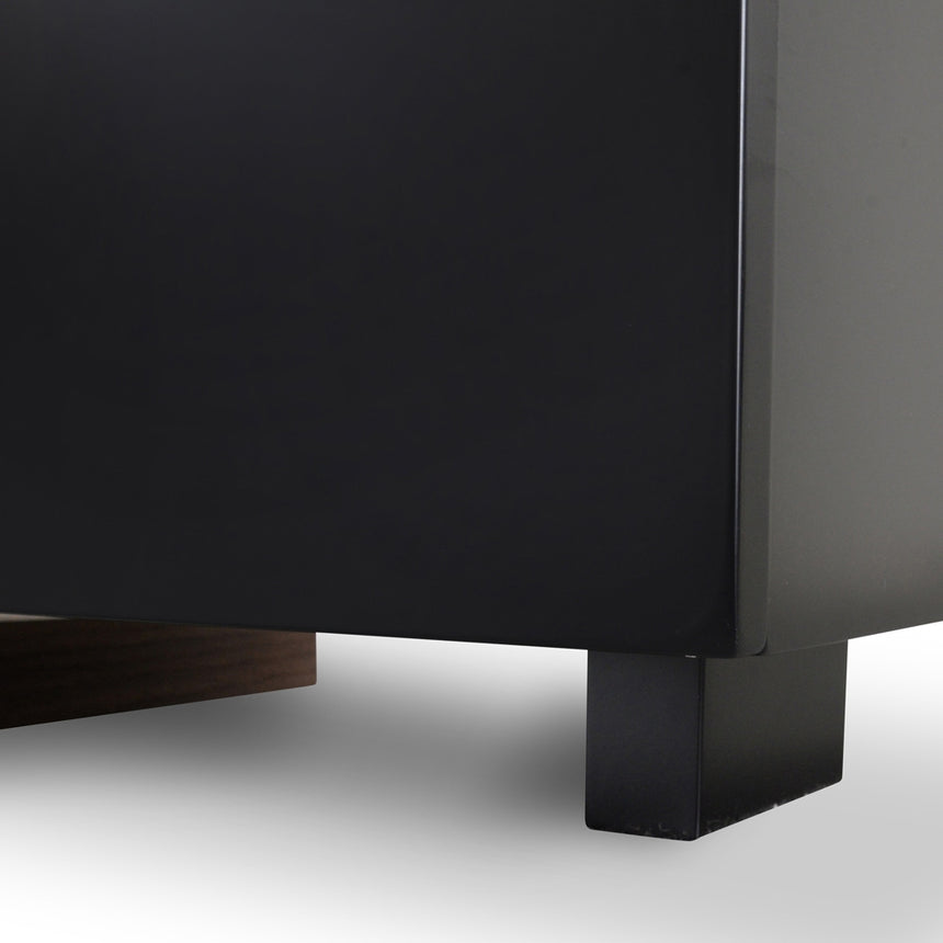 Extendable TV Entertainment Unit | Walnut - Black matt | Myka Home - View 11