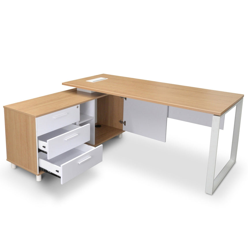 180cm Executive Office Desk With Left Return | Natural | Myka Home - View 3
