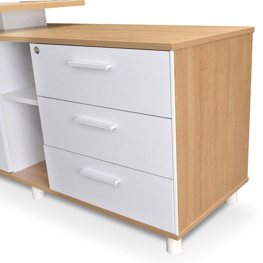 Ex Display - COT2095-SN 180cm Executive Office Desk With Right Return - Natural - View 2