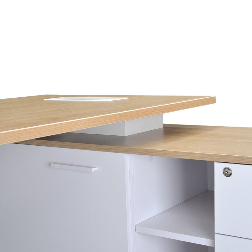 Ex Display - COT2095-SN 180cm Executive Office Desk With Right Return - Natural - View 8