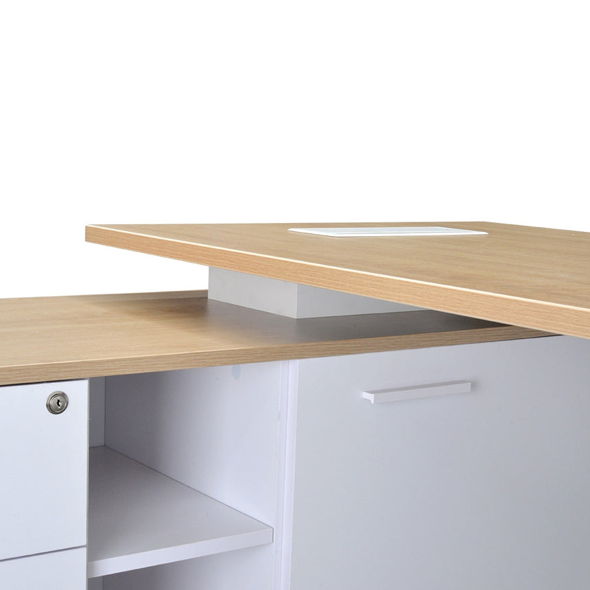 180cm Executive Office Desk With Left Return | Natural | Myka Home - View 5