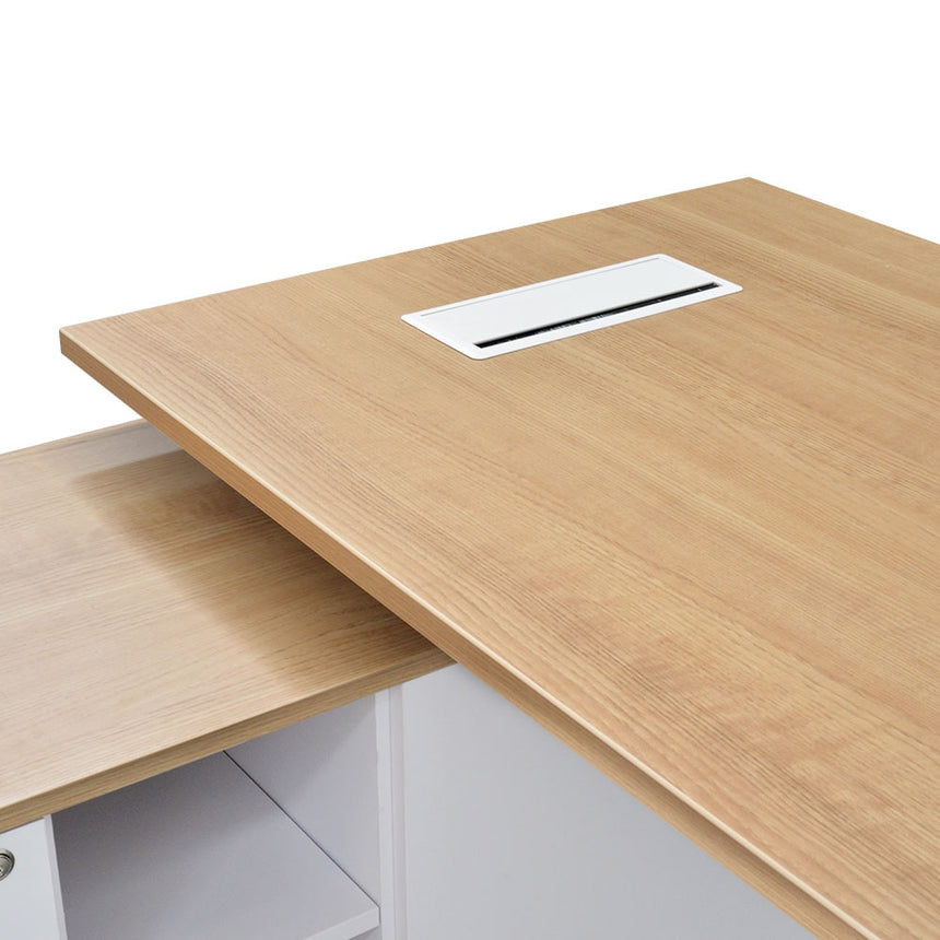180cm Executive Office Desk With Left Return | Natural | Myka Home - View 9