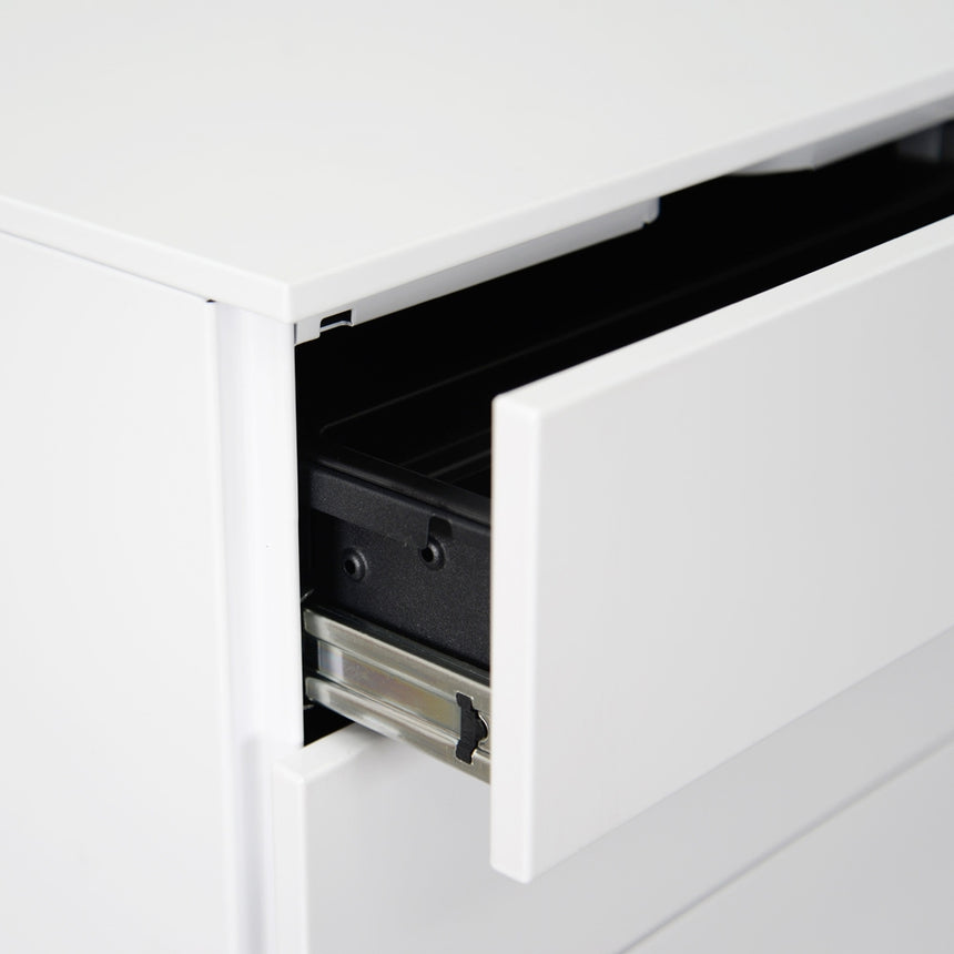 3 Drawers Mobile Pedestal | White | Myka Home - View 8