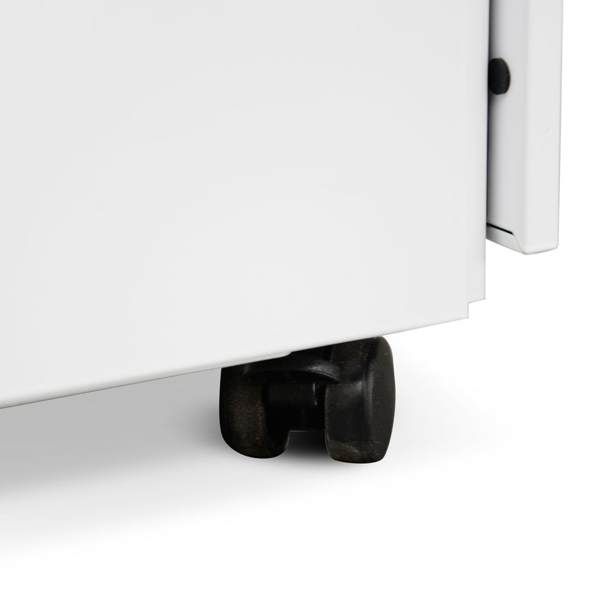 3 Drawers Mobile Pedestal | White | Myka Home - View 13