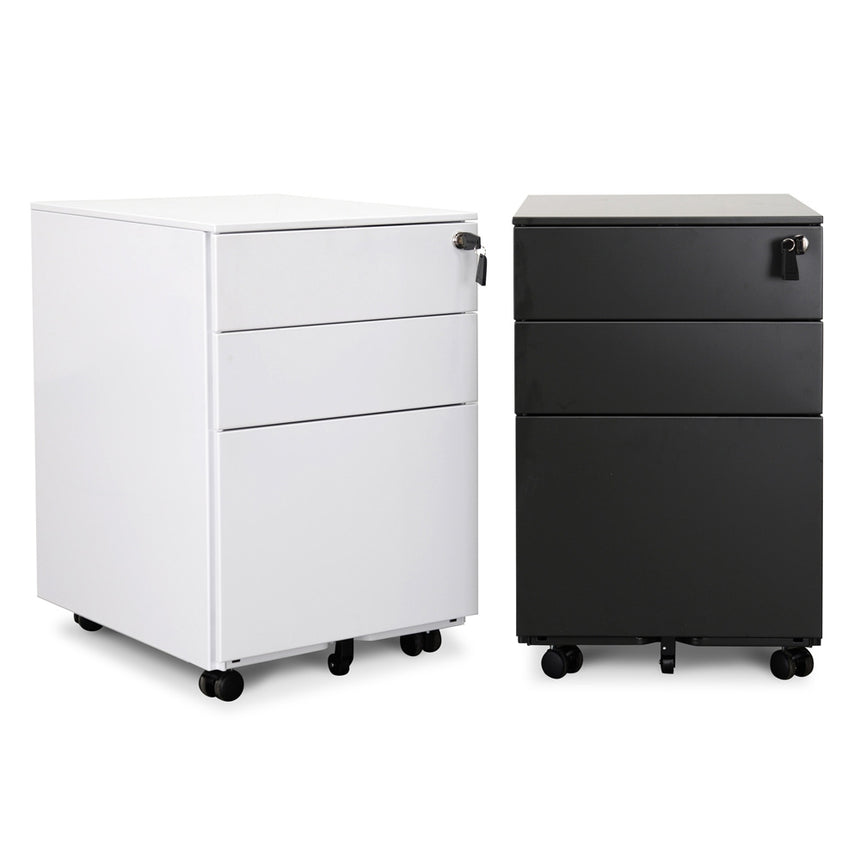 3 Drawers Mobile Pedestal | White | Myka Home - View 15