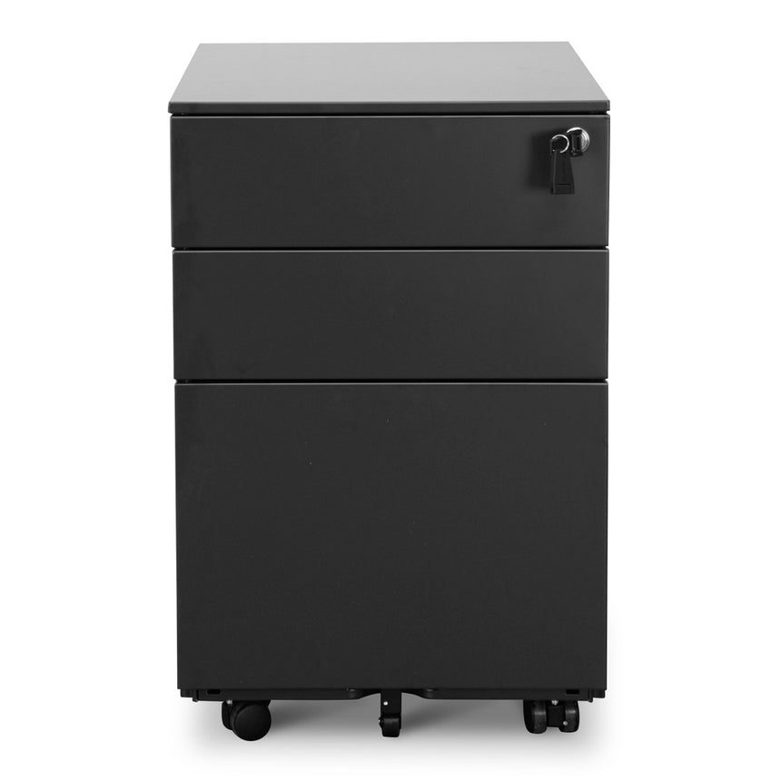 3 Drawers Mobile Pedestal | Black | Myka Home