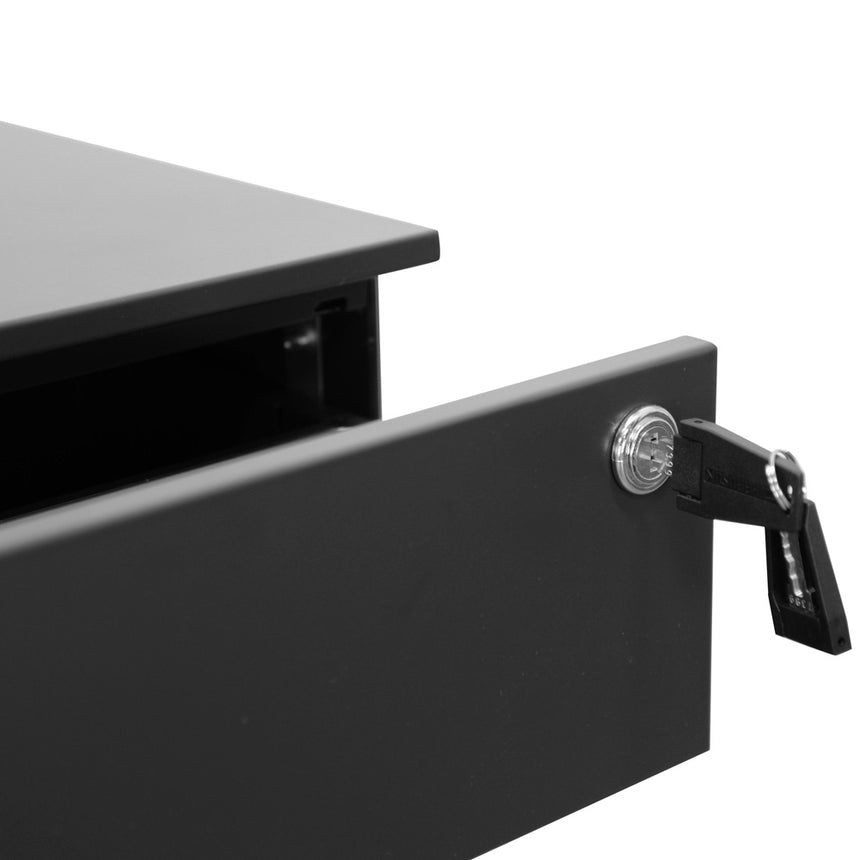 3 Drawers Mobile Pedestal | Black | Myka Home - View 7