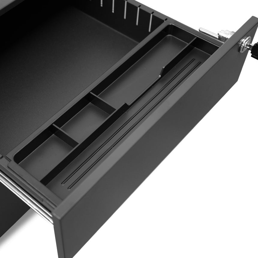 3 Drawers Mobile Pedestal | Black | Myka Home - View 8