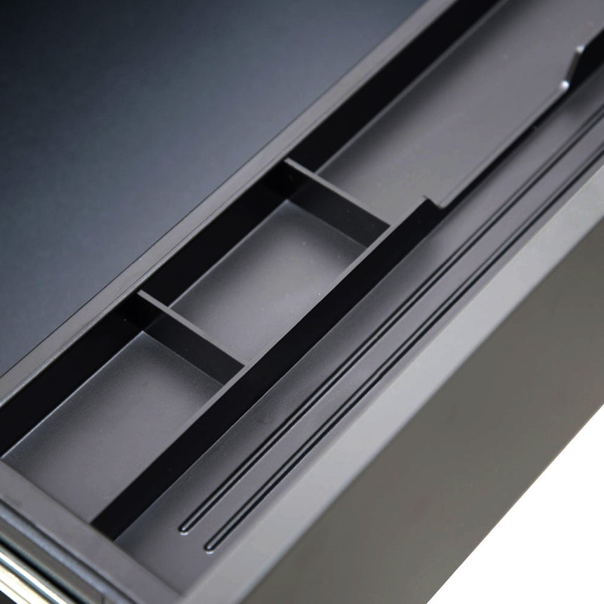 3 Drawers Mobile Pedestal | Black | Myka Home - View 9