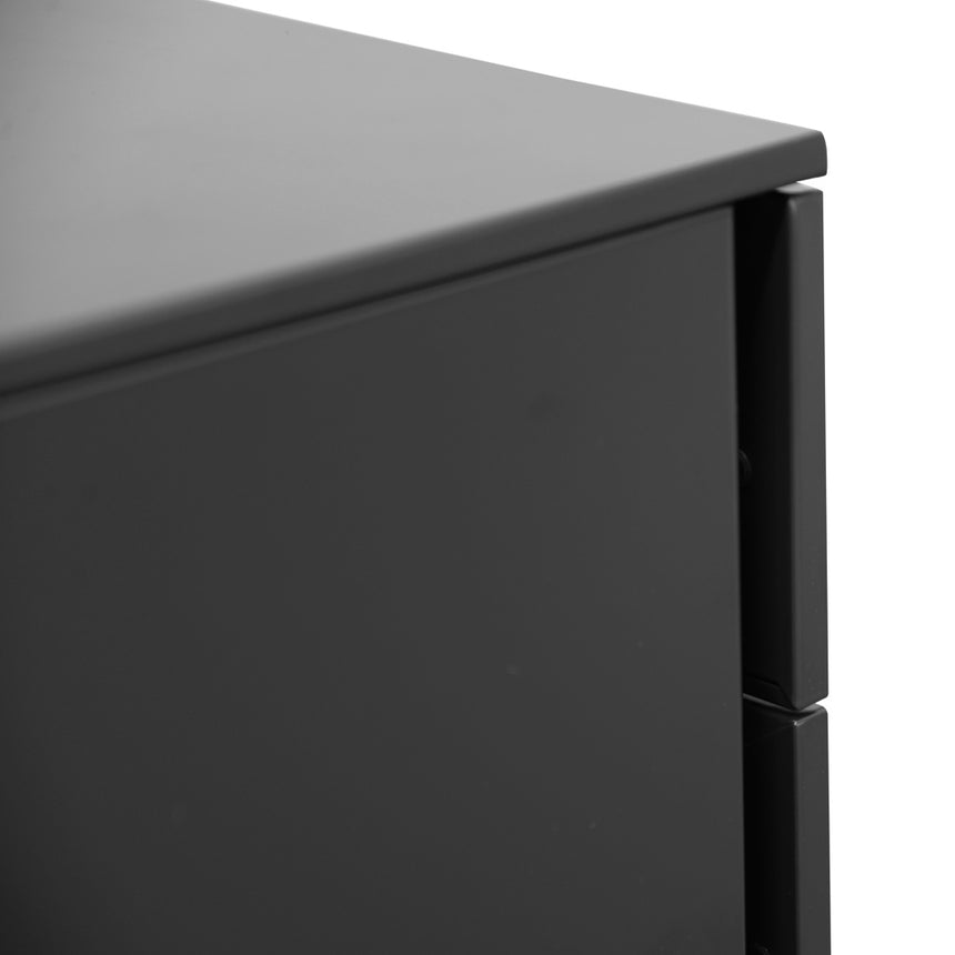 3 Drawers Mobile Pedestal | Black | Myka Home - View 11