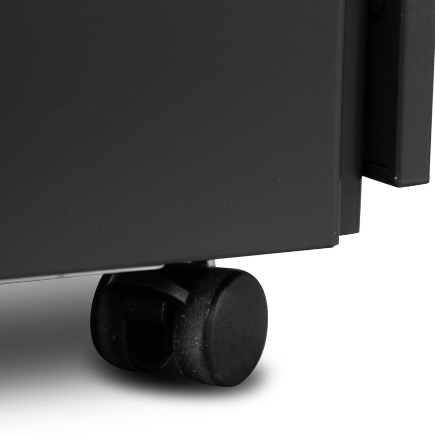 3 Drawers Mobile Pedestal | Black | Myka Home - View 12