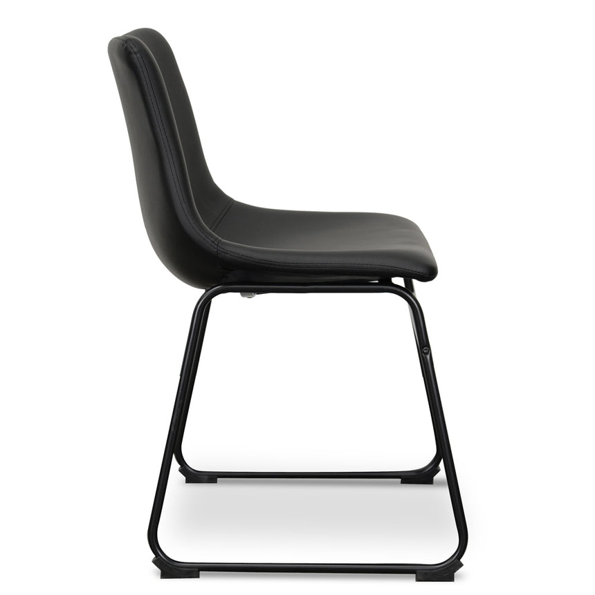 Industrial Dining Chair - Black PU (Set of 2) - View 4