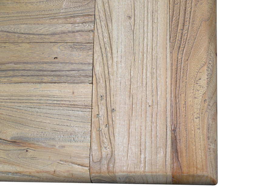 Elm Wood Dining Table 3m - Rustic Natural - View 7