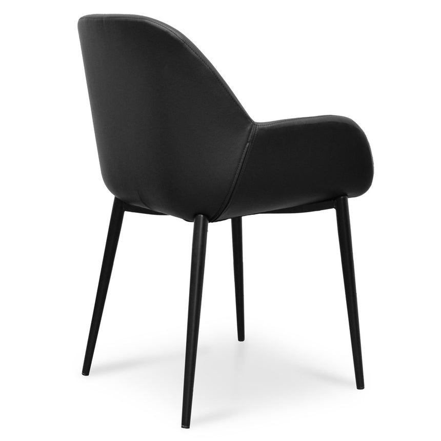 Dining chair - Black PU -  Black Legs - View 4