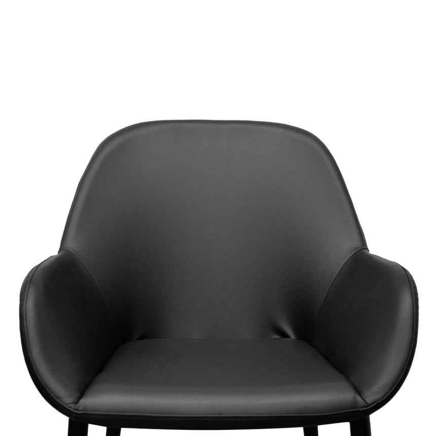 Dining chair - Black PU -  Black Legs - View 6