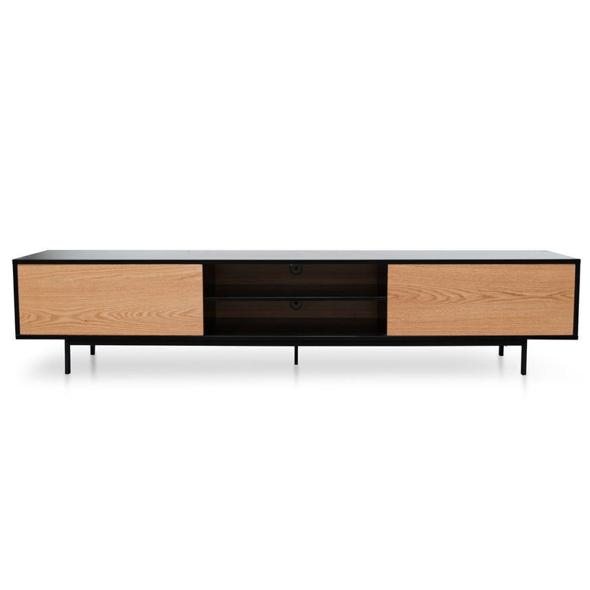 Ex Display - CTV2206-BB 2.3 Entertainment TV Unit - Black Frame - Natural Drawers
