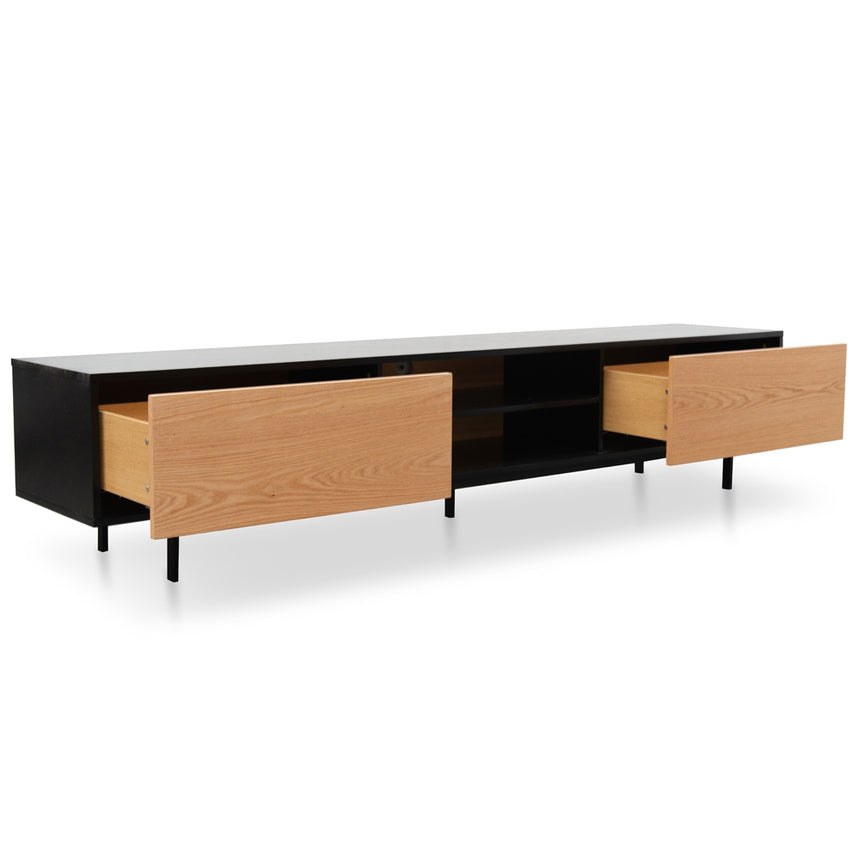 Ex Display - CTV2206-BB 2.3 Entertainment TV Unit - Black Frame - Natural Drawers - View 4
