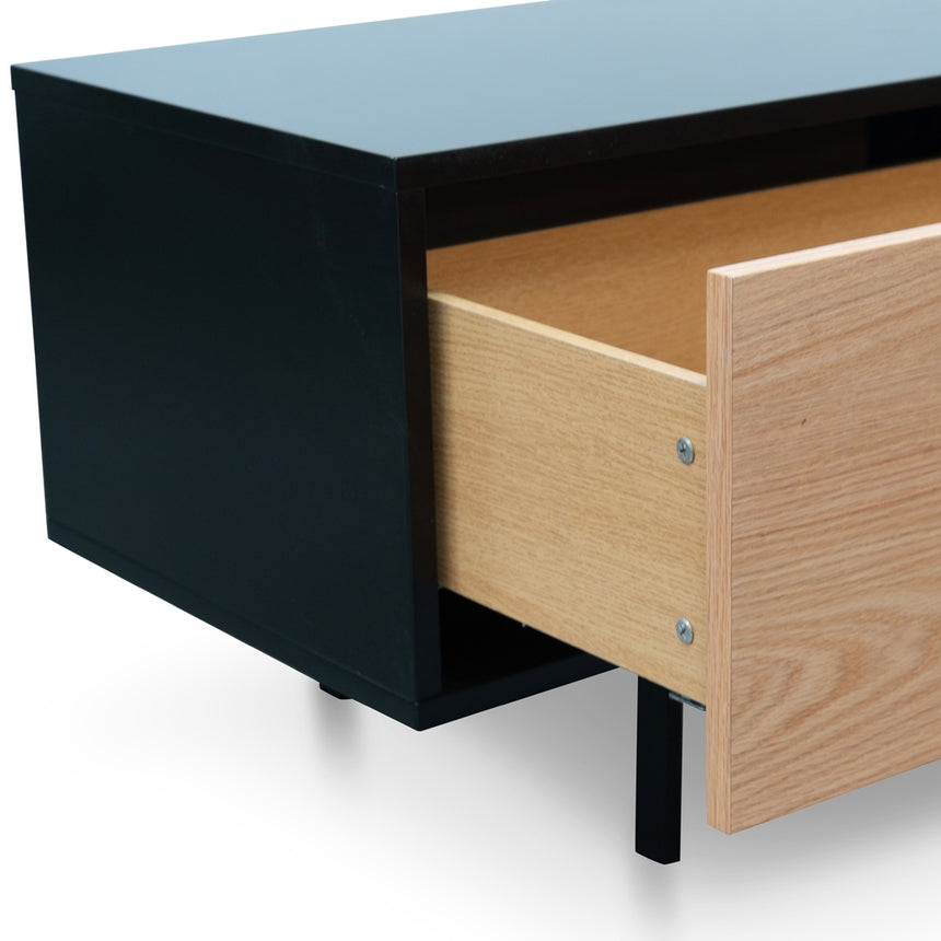 Ex Display - CTV2206-BB 2.3 Entertainment TV Unit - Black Frame - Natural Drawers - View 9