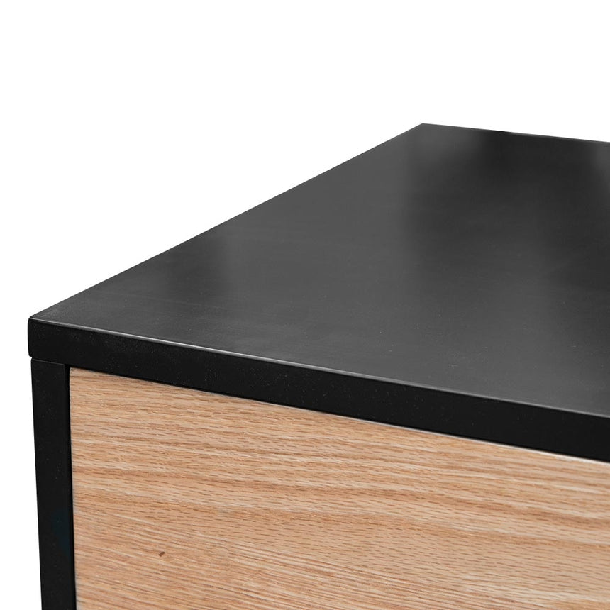 Ex Display - CTV2206-BB 2.3 Entertainment TV Unit - Black Frame - Natural Drawers - View 5