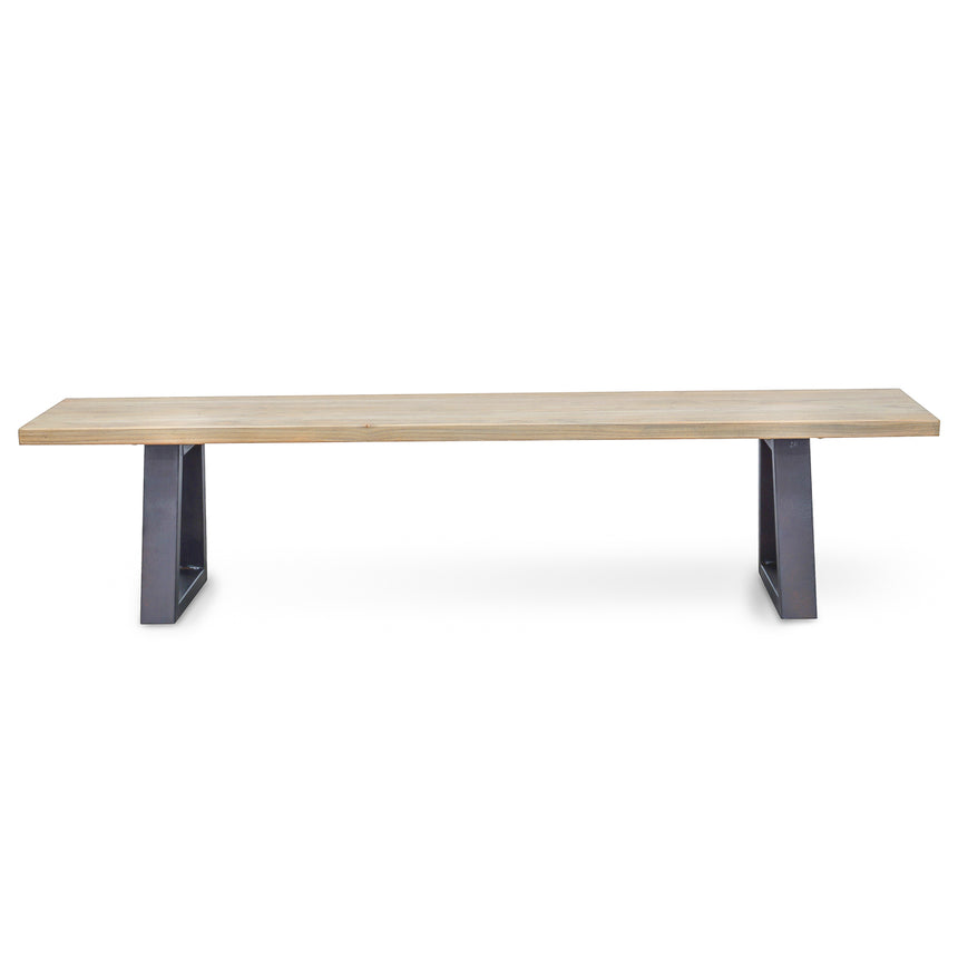 2m Reclaimed Elm Wood Bench - Natural - View 2