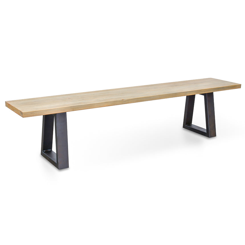 2m Reclaimed Elm Wood Bench - Natural - View 3
