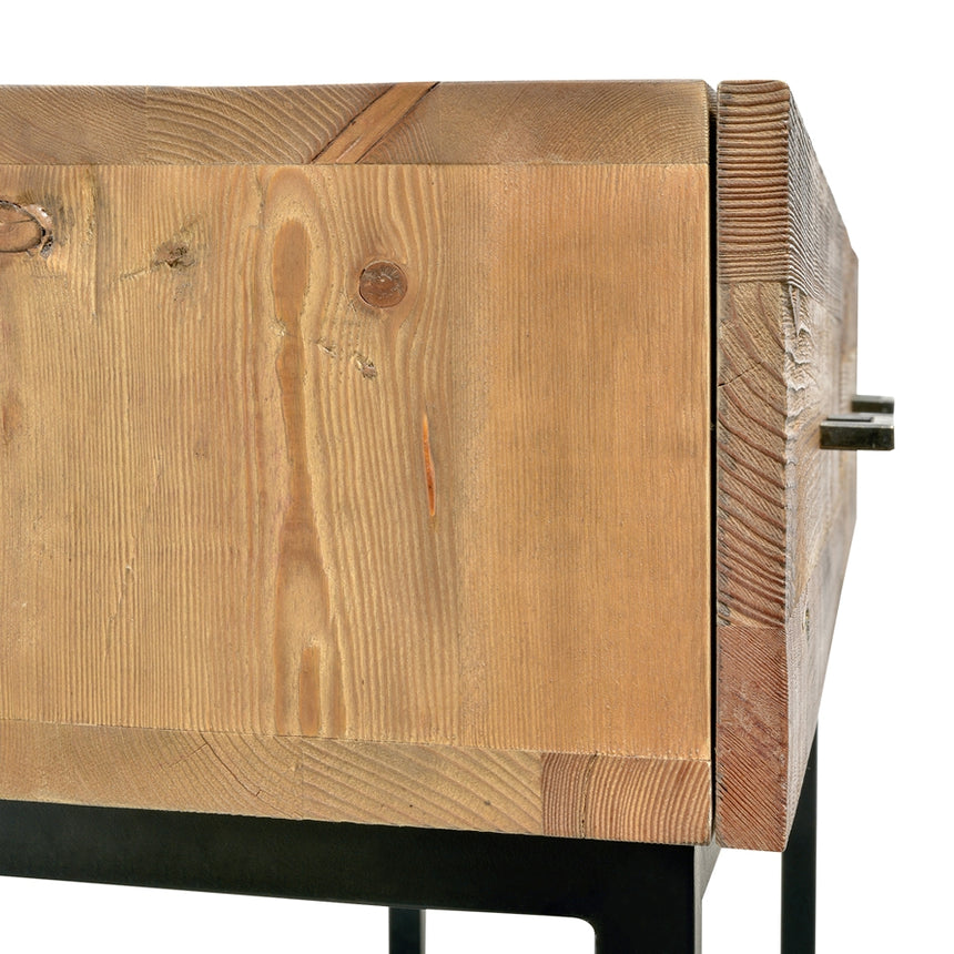 1.2m Reclaimed Pine Console Table - Black Base - View 10