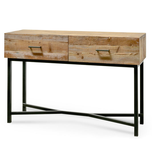 CDT2327-NI 1.2m Reclaimed Pine Console Table - Black Base