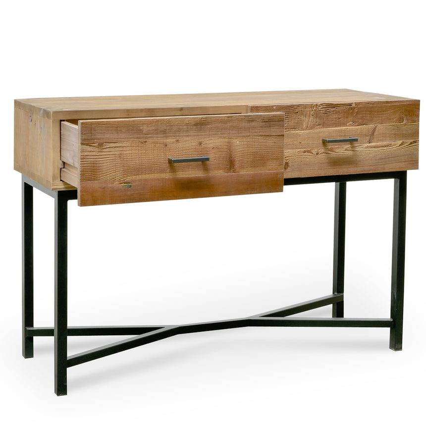 1.2m Reclaimed Pine Console Table - Black Base - View 6