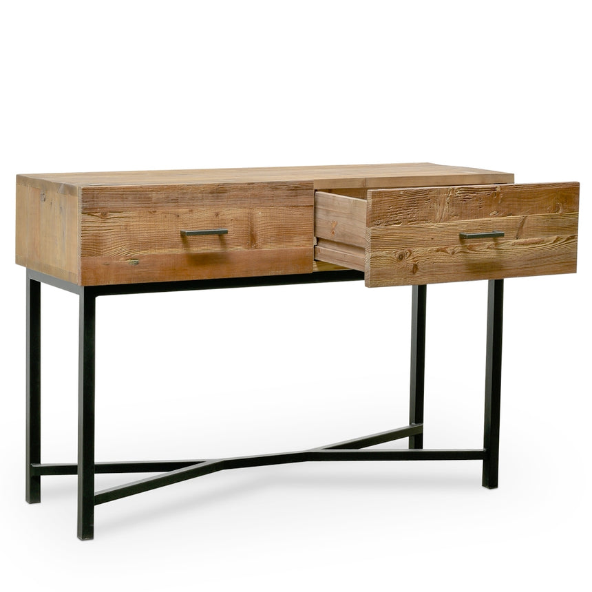 1.2m Reclaimed Pine Console Table - Black Base - View 7