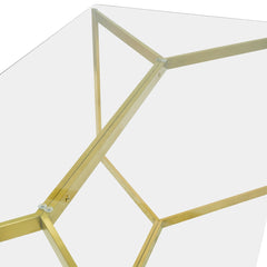 CDT2360-KS 1.9m Glass Dining Table -  Gold Base